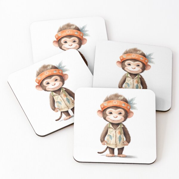 Item preview, Cute monkey in boho outfit   designed and sold by Victoria Riabov.