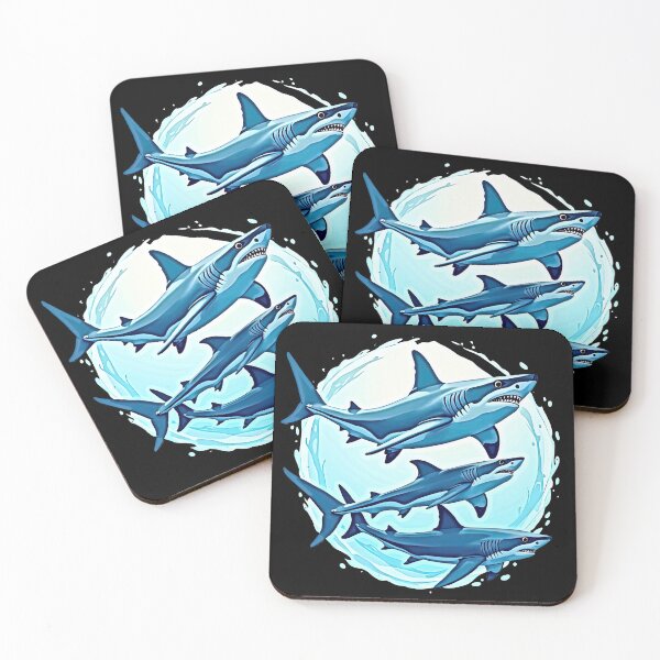 Artikelvorschau, Drei Haie schwimmen in hellblauem Wasser entworfen und verkauft von artwaves.