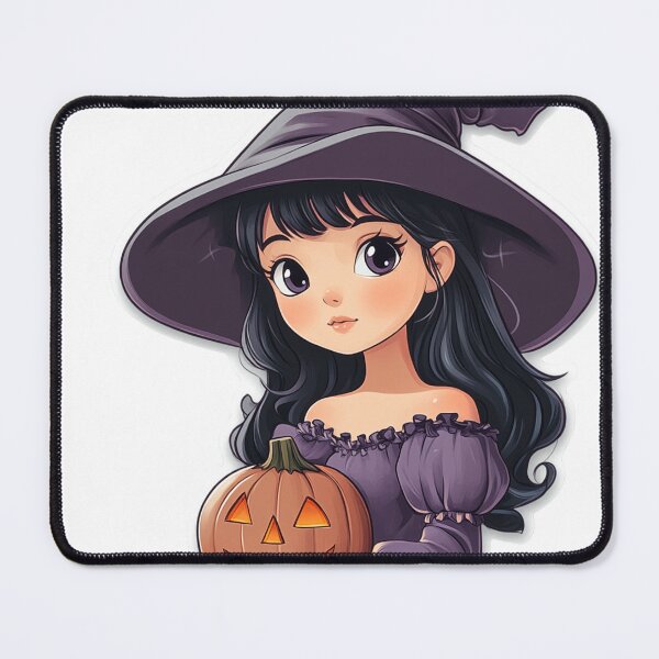 Item preview, Adorable Witch with Pumpkins designed and sold by Creet-Design.
