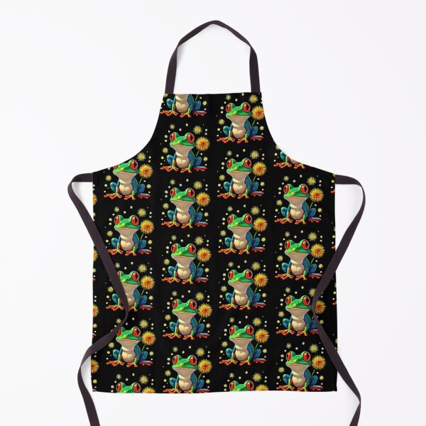 Item preview, Colorful frog with dandelion and sparkling eyes designed and sold by artwaves.