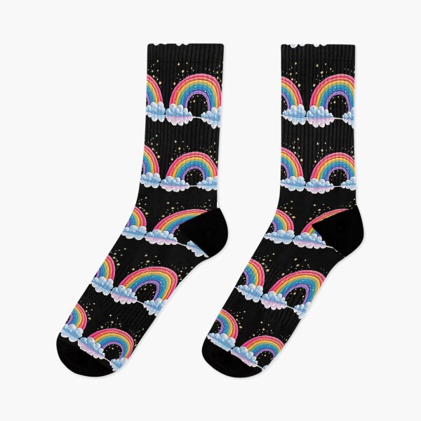 Item preview, Colorful rainbow with clouds and stars designed and sold by artwaves.