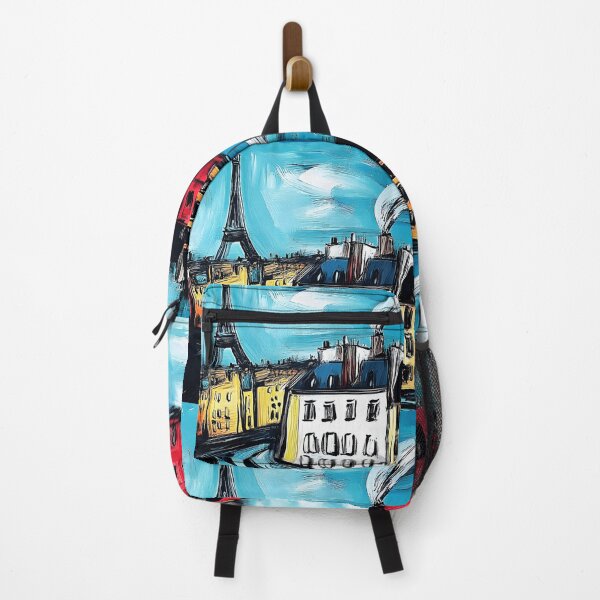 Item preview, Parisian Art- Vibrant Buildings Lining Streets with Eiffel Tower and Smoky Rooftop designed and sold by OlfactoART Studio.