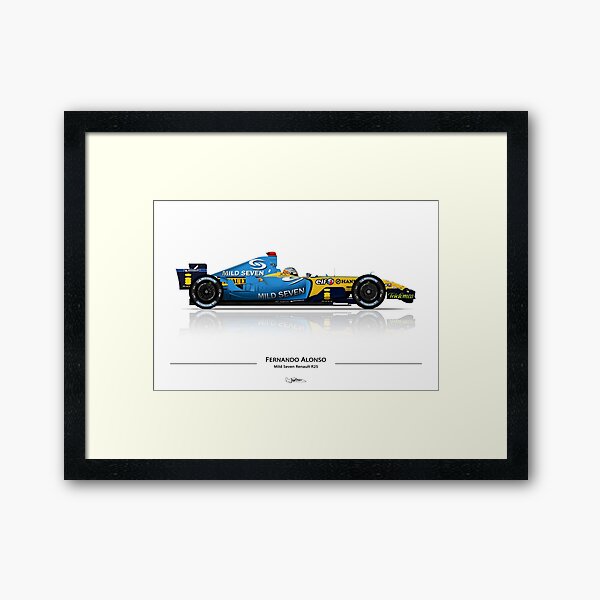 Camiseta Renault R25 de Fernando Alonso Negra Racing car legends