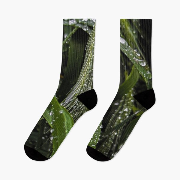 Item preview, Close-up view of green grass blades with raindrops designed and sold by PavlinaBFDesign.