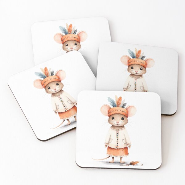 Item preview, Cute mouse in boho outfit   designed and sold by Victoria Riabov.