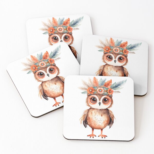 Item preview, Cute owl in boho outfit   designed and sold by Victoria Riabov.