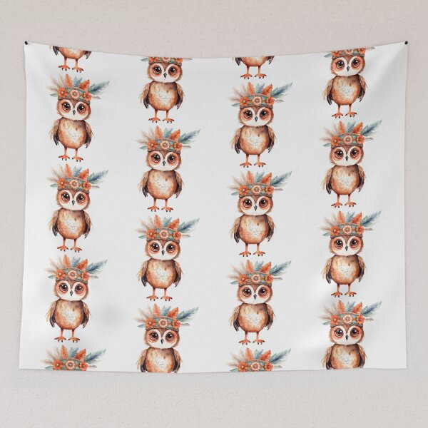 Item preview, Cute owl in boho outfit   designed and sold by Victoria Riabov.