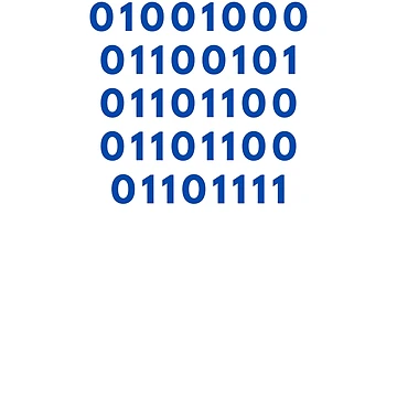 Artwork thumbnail, Hello in binary code by WolfGZ