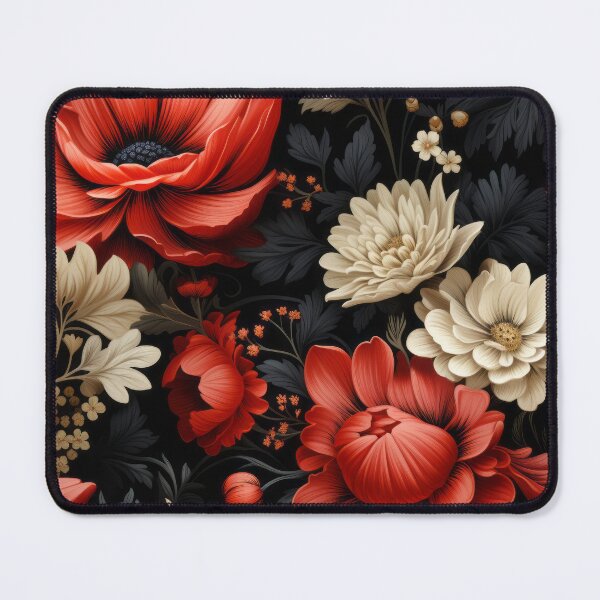 Item preview, Elegant Floral Design with Red and Cream Flowers designed and sold by ArtTodayShop.