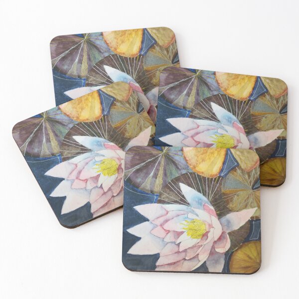 Item preview, Pink watercolour waterlily painting.  designed and sold by esvb.