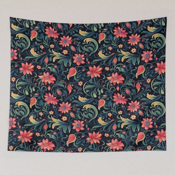 Item preview, Colorful Floral Pattern with Curving Leaves designed and sold by ArtTodayShop.