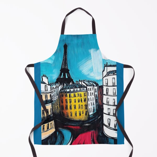 Item preview, Vibrant Abstract Cityscape of Eiffel Tower Energetic Parisian Art Colorful Bright Blue Sky designed and sold by OlfactoART Studio.