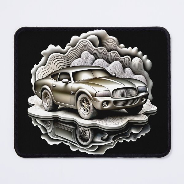 Item preview, Futuristic Silver Speedster: Sleek Metal Car Art designed and sold by VikArtStudio.