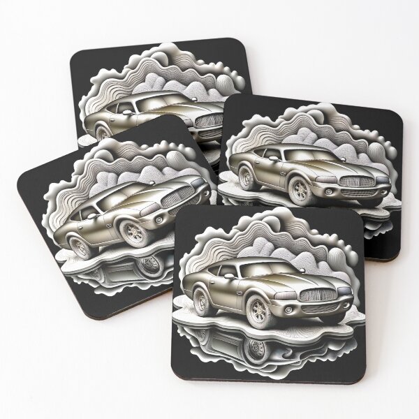 Item preview, Futuristic Silver Speedster: Sleek Metal Car Art designed and sold by VikArtStudio.