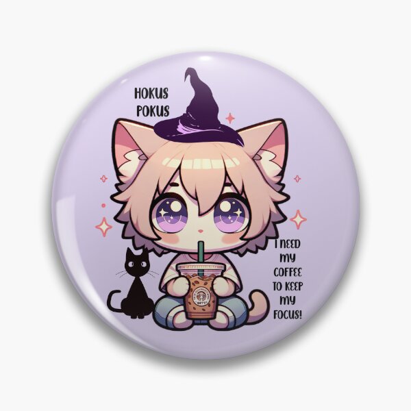 Item preview, Hokus Pokus Girl cat and her iced coffee Stickers and more designed and sold by CRandRRstickers.