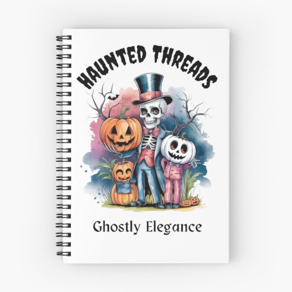 Item preview, Haunted Threads - Ghostly Elegance Skeleton & Pumpkin Halloween Design designed and sold by GemBob Creations.