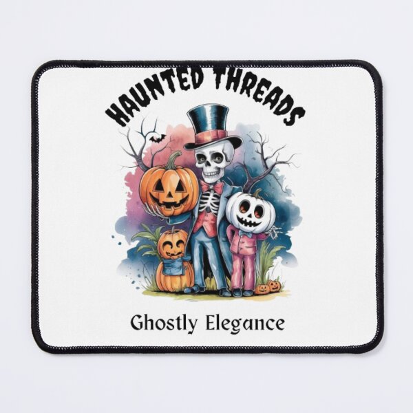 Item preview, Haunted Threads - Ghostly Elegance Skeleton & Pumpkin Halloween Design designed and sold by GemBob Creations.