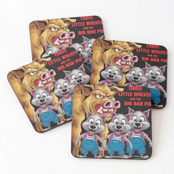 Item preview, Funny Three Little Wolves and Big Bad Pig Satire designed and sold by Nature's Fancy.