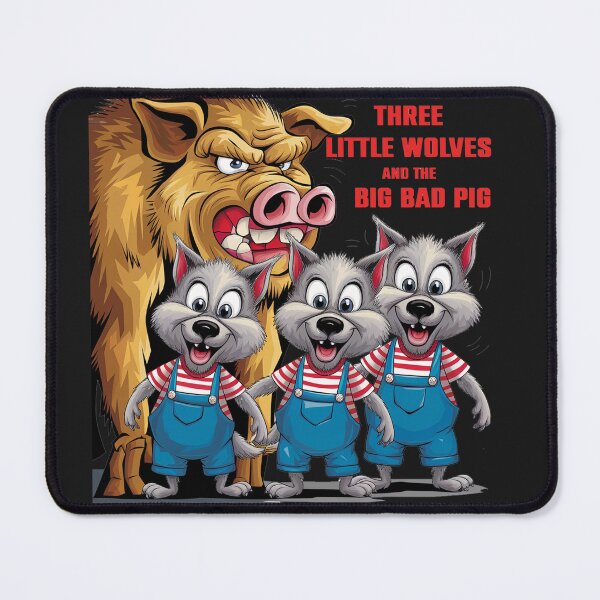 Item preview, Funny Three Little Wolves and Big Bad Pig Satire designed and sold by Nature's Fancy.