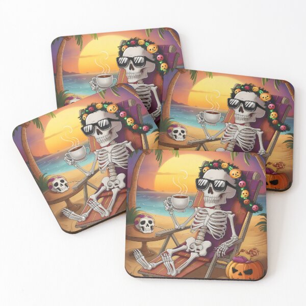 Item preview, Tropical Halloween skeleton rest. designed and sold by MyHappyArtShop.
