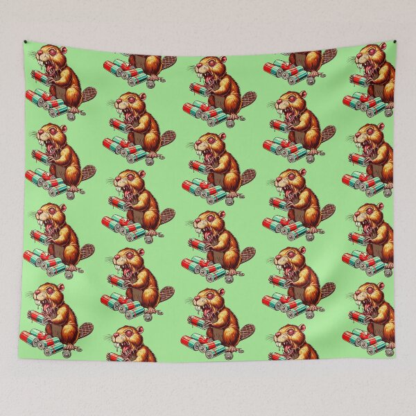 Item preview, Zombie Beaver Chewing on Batteries designed and sold by Ghost on Toast.
