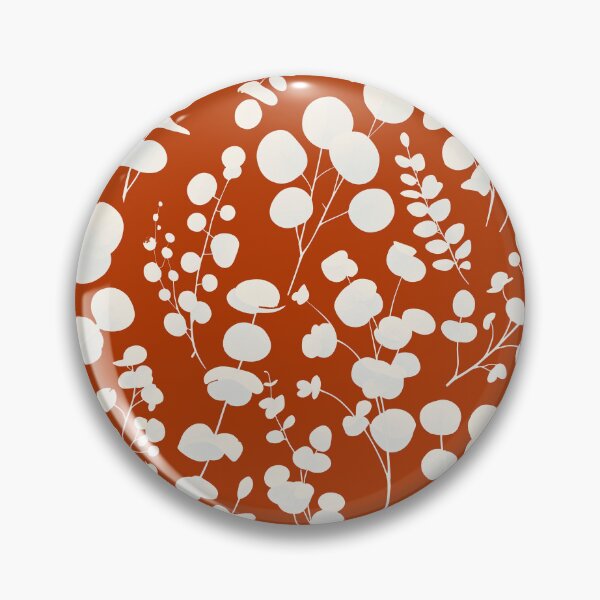 Artikelvorschau, Eukalyptusblätter Muster gebranntes Orange Weiß entworfen und verkauft von SilverPegasus.