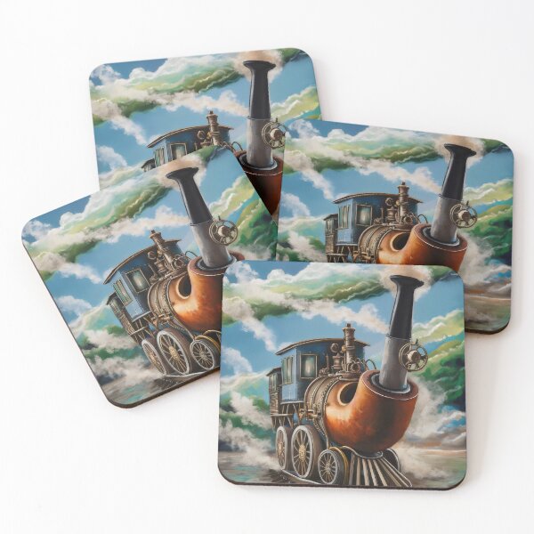 Item preview, Steam locomotive in the clouds. designed and sold by MyHappyArtShop.