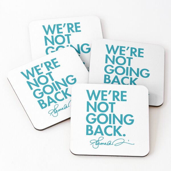 Item preview, WE'RE NOT GOING BACK - KAMALA (teal signature) 2.0 designed and sold by Thelittlelord.