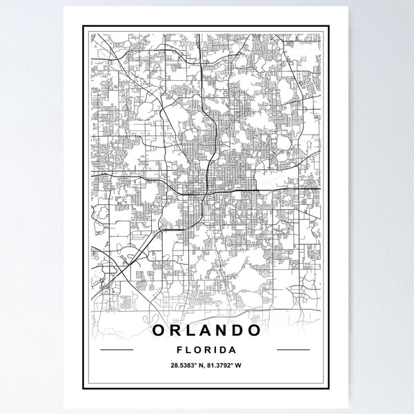 Item preview, Orlando City Map designed and sold by SHAMPAIN-ART-CO.
