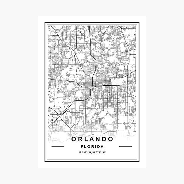 Item preview, Orlando City Map designed and sold by SHAMPAIN-ART-CO.