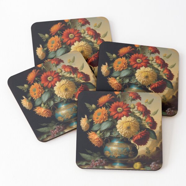 Item preview, Elegant Floral Still Life: Vibrant Table Arrangement with Decorative Vase designed and sold by gallofoto.