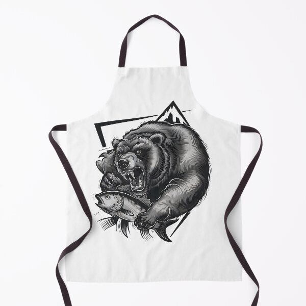 Item preview, Powerful Bear Tattoo: Strength in Teeth and Fish designed and sold by CinEmmaDesign.