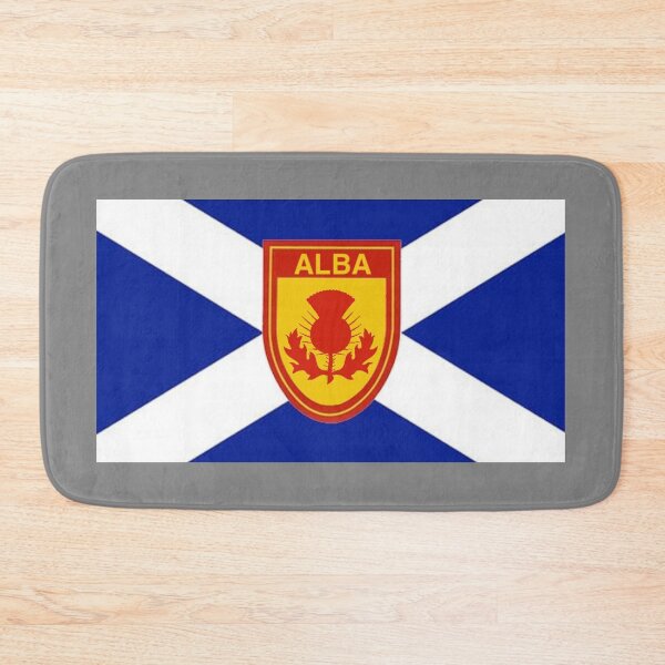 Item preview, Dark Blue Scottish Saltire Flag with 'ALBA' thistle shield (bratach dhubh-ghorm na h-Alba le sgiath cluaran 'ALBA') designed and sold by JonathanR1994.