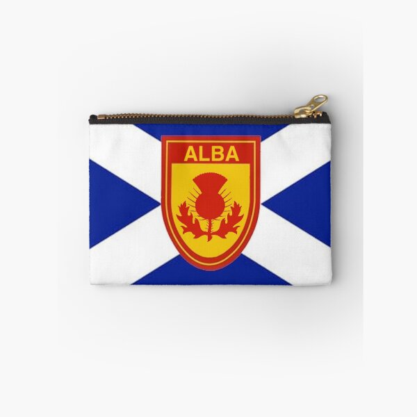 Item preview, Dark Blue Scottish Saltire Flag with 'ALBA' thistle shield (bratach dhubh-ghorm na h-Alba le sgiath cluaran 'ALBA') designed and sold by JonathanR1994.