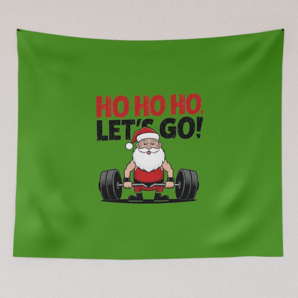 Item preview, Santa Claus Weightlifting Motivation - Ho Ho Ho, Let's Go! designed and sold by ObjCrea123.