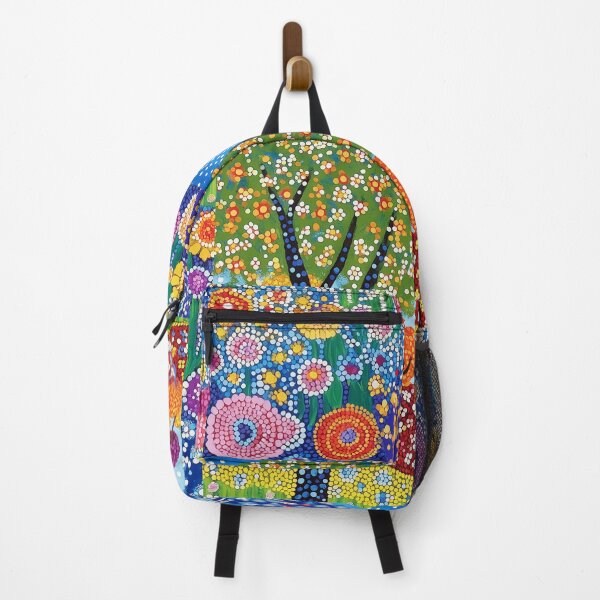 Item preview, Floral Fields and Blooming Trees Landscape in Folk Art Style designed and sold by Neika Shimm Designs.