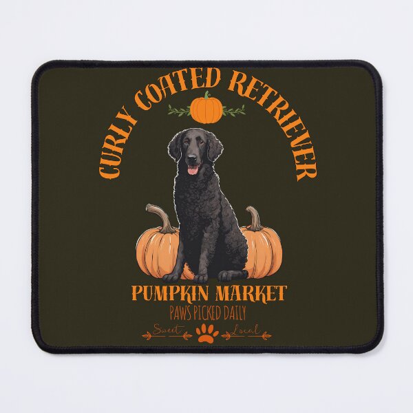 Item preview, Pumpkin Market: curly coated retriever with Pumpkins and Seasonal Text designed and sold by GoodyPaws.