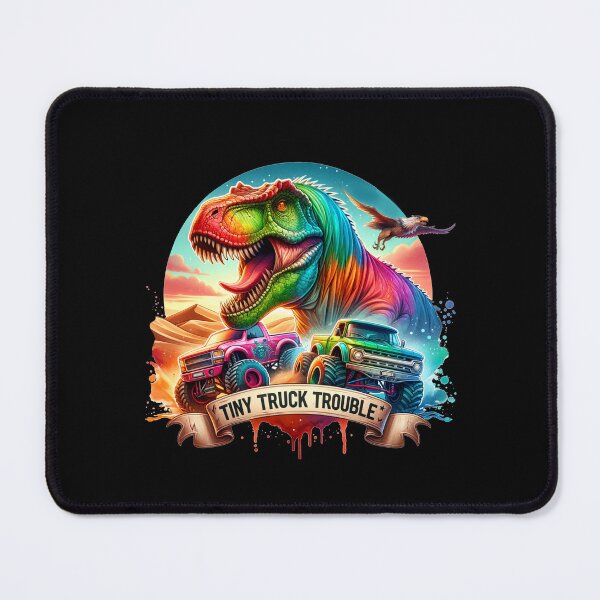 Item preview, Tiny Truck Trouble – T-Rex vs. Monster Trucks Design for Clothing & More designed and sold by artedigital99.