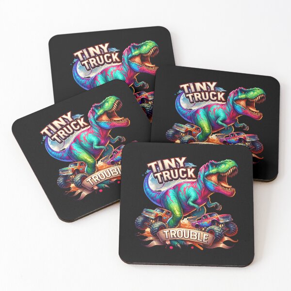 Item preview, Tiny Truck Trouble – T-Rex vs. Monster Trucks Design for Clothing & More designed and sold by artedigital99.