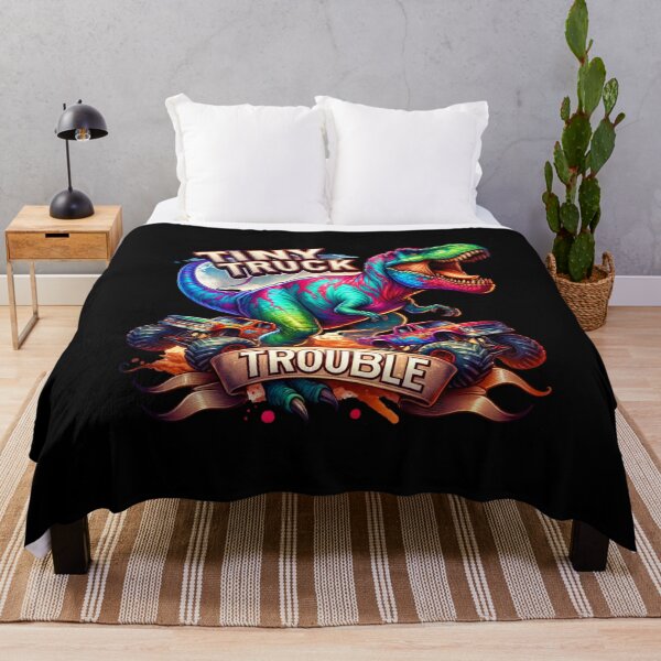 Item preview, Tiny Truck Trouble – T-Rex vs. Monster Trucks Design for Clothing & More designed and sold by artedigital99.