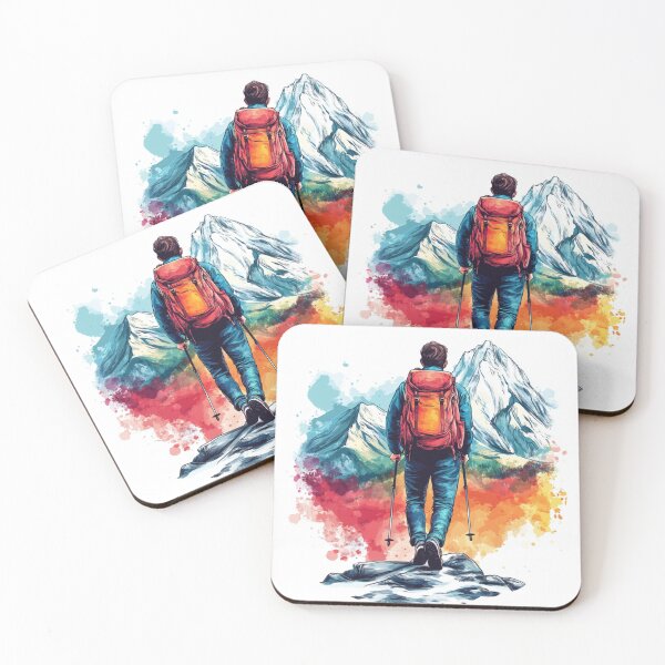 Item preview, Hiking Boy In Mountains designed and sold by NicolasGlowArt.