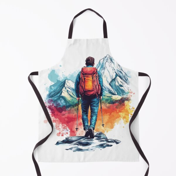 Item preview, Hiking Boy In Mountains designed and sold by NicolasGlowArt.