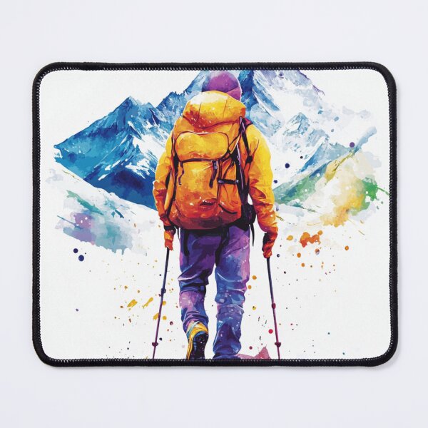 Item preview, Hiker In Mountains designed and sold by NicolasGlowArt.