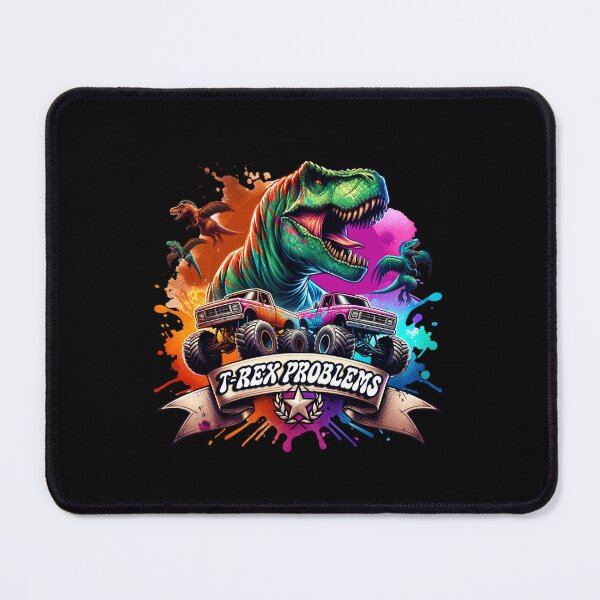 Item preview, Tiny Truck Trouble – T-Rex vs. Monster Trucks Design for Clothing & More designed and sold by artedigital99.
