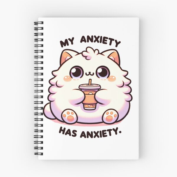 Item preview, Anxiety cat drinking iced coffee sticker and more designed and sold by CRandRRstickers.