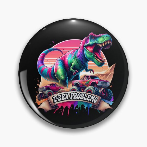 Item preview, Tiny Truck Trouble – T-Rex vs. Monster Trucks Design for Clothing & More designed and sold by artedigital99.