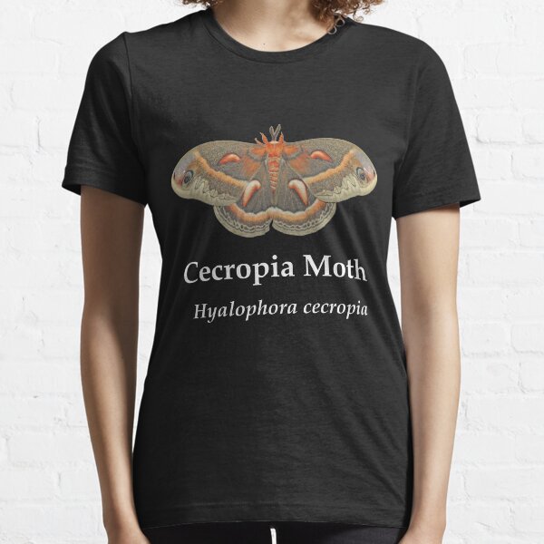 Cecropia Moth - White Lettering Essential T-Shirt