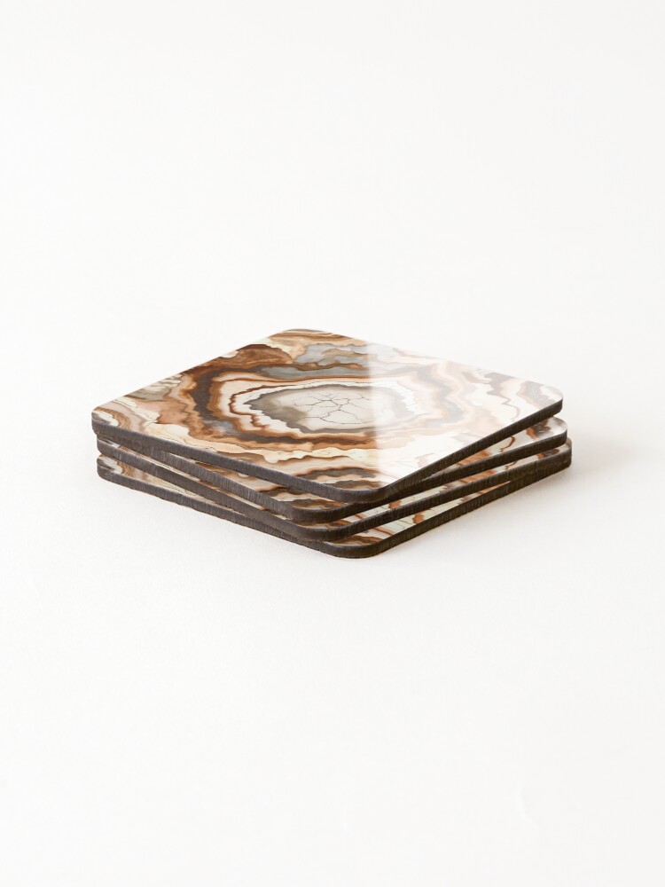 Thumbnail 4 of 5, Coasters (Set of 4), Rustic Geode Pattern designed and sold by BirdsnStuff.