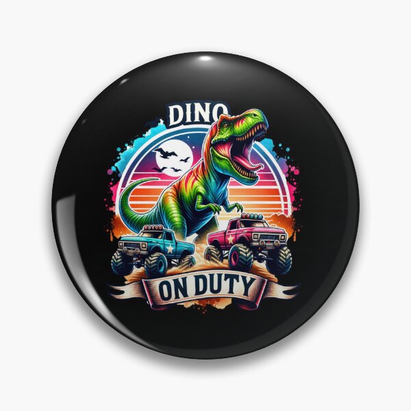Item preview, Dino on Duty – T-Rex Patrolling Monster Trucks Design for Apparel & Accessories designed and sold by artedigital99.