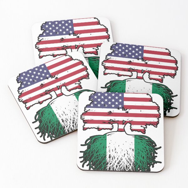 Item preview, Nigeria Nigerian American USA Tree Roots Flag designed and sold by FlagX.